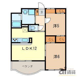 ミルフィーユふじみ野弐番館(2LDK/3階)の間取り写真