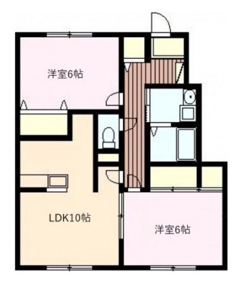 フォーティニアひらいわE(2LDK/1階)の間取り写真