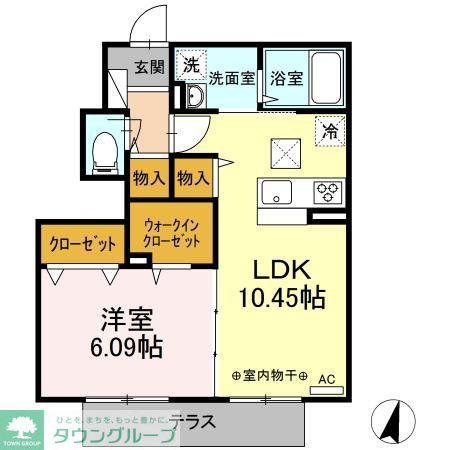 クレール湘南台V A(1LDK/1階)の間取り写真