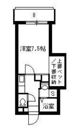 サンシャイン宇宿(1K/4階)の間取り写真