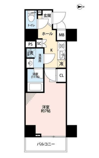 プレール・ドゥーク住吉IV(1K/4階)の間取り写真