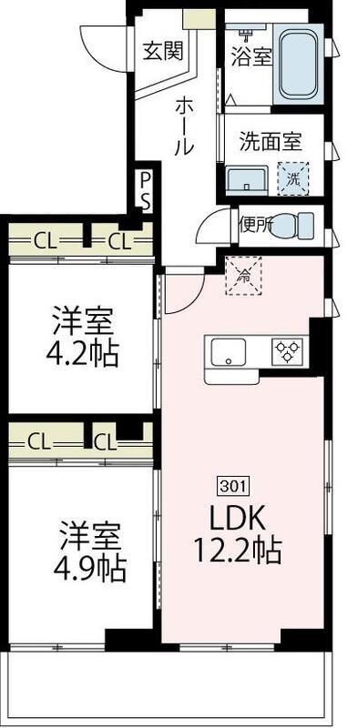 リストーロ.K(2LDK/3階)の間取り写真