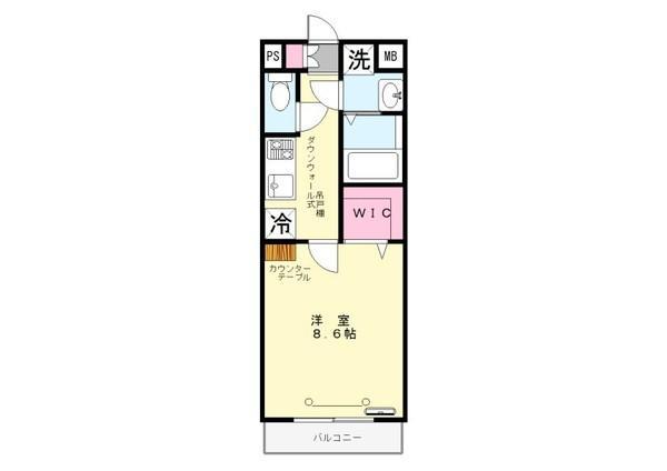 VILLA ALTO(1K/2階)の間取り写真