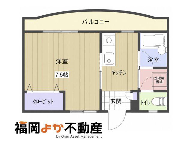 シーサイドコート(1K/4階)の間取り写真