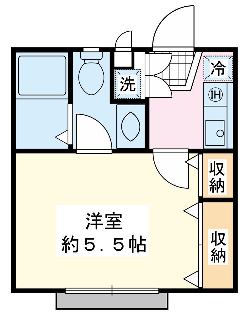 ハイムぱれっと(1K/1階)の間取り写真