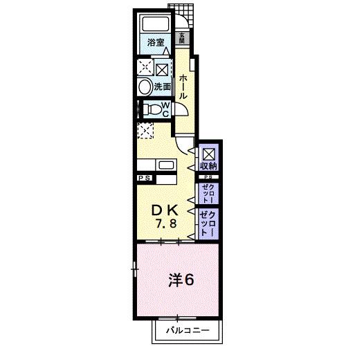 スプラウト大山(1DK/1階)の間取り写真