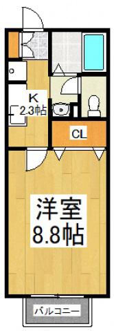 セレ元町(1K/1階)の間取り写真