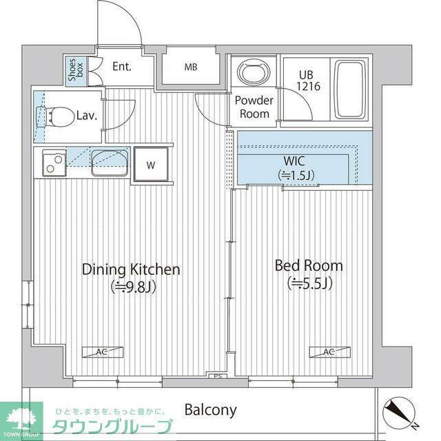 アレージュマン日本橋人形町(1LDK/10階)の間取り写真