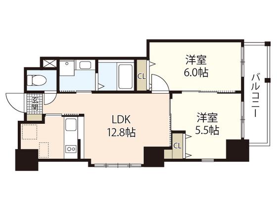 セントヒルズ並木(2LDK/9階)の間取り写真