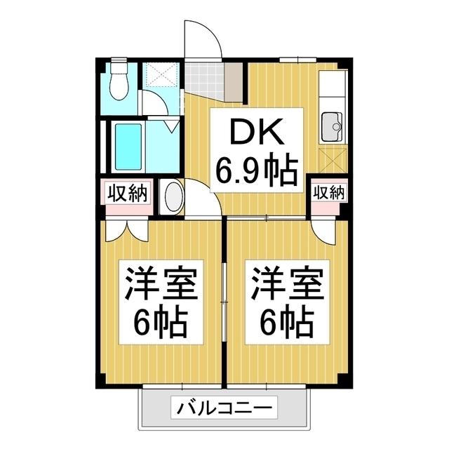 コーポラス花立(2DK/1階)の間取り写真