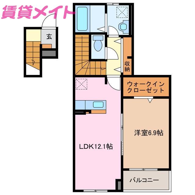 フィーゴ南風(1LDK/2階)の間取り写真