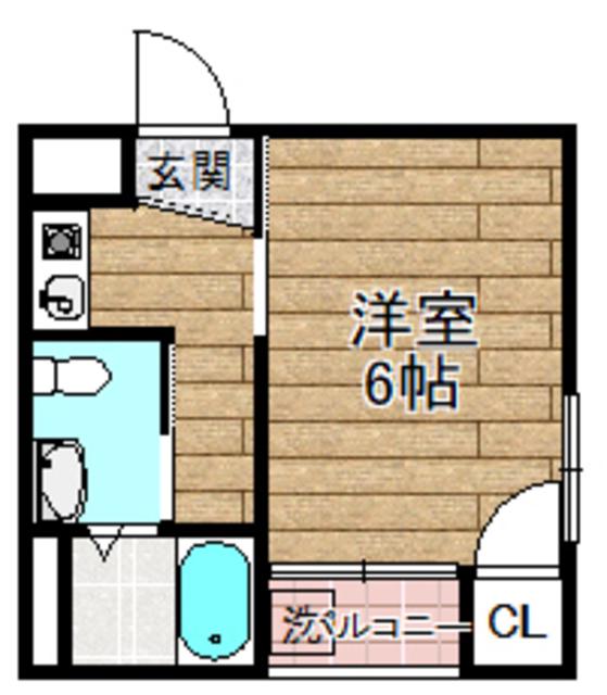 明輝春日マンション(1K/2階)の間取り写真