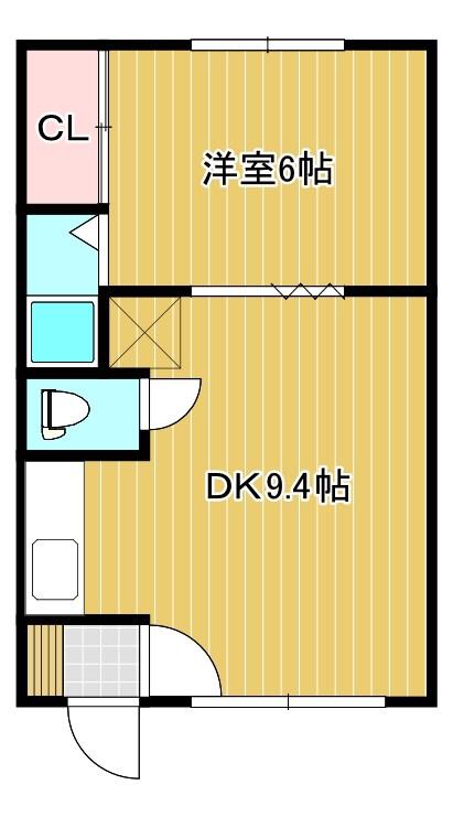 ハイツハッシュ(1LDK/1階)の間取り写真
