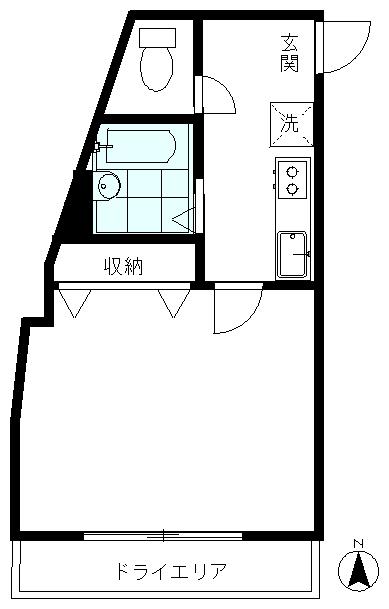 モントベルク烏山(1K/B1階)の間取り写真