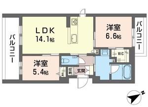 レガリータII(2LDK/2階)の間取り写真