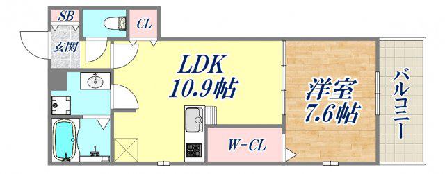 ESTRELA(1LDK/2階)の間取り写真