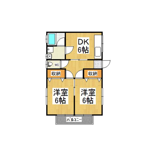 メゾンK(2DK/1階)の間取り写真