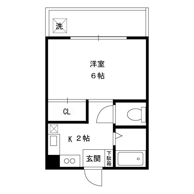 清水ハイツ(1K/1階)の間取り写真
