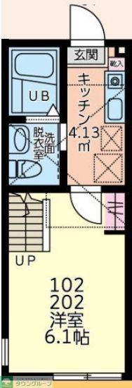 UNIKS二俣川(1K/1階)の間取り写真
