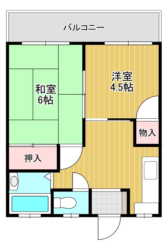 中村ビル(3DK/4階)の間取り写真