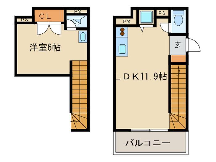 レジディア西新(1LDK/11階)の間取り写真