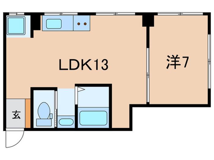 アーバンU・H(1LDK/3階)の間取り写真