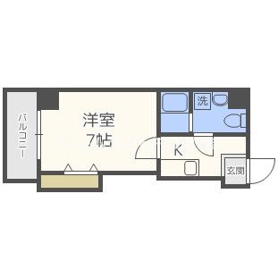 S-FORT大今里西(1K/7階)の間取り写真