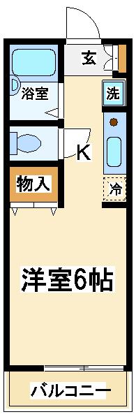 シティホームズII(1K/1階)の間取り写真