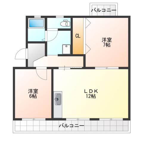 SUPERIORI(2LDK/1階)の間取り写真