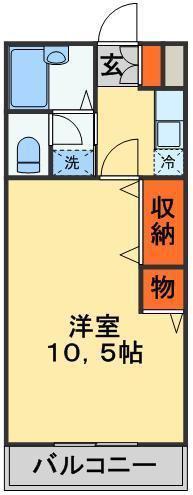 CASA夏見台(1K/2階)の間取り写真