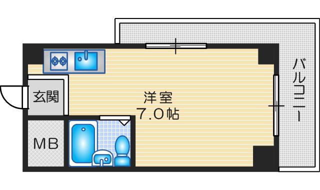 竹村コーポ(ワンルーム/3階)の間取り写真