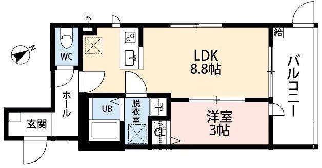 プレジール小手指(1LDK/2階)の間取り写真