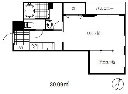ルミノフォレスタ(1LDK/2階)の間取り写真