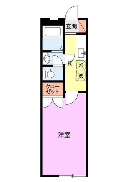 上越新幹線 長岡駅 車で14分 2階建 築26年(1K/1階)の間取り写真