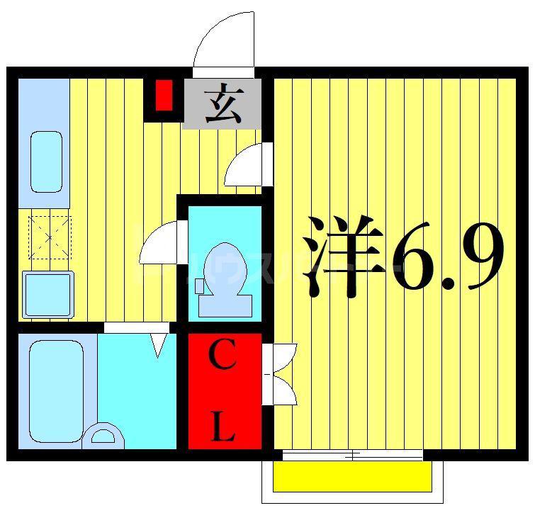 ライズ西篠崎(1K/1階)の間取り写真