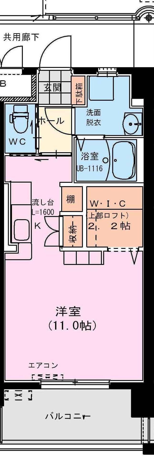 サンライズコート(ワンルーム/4階)の間取り写真