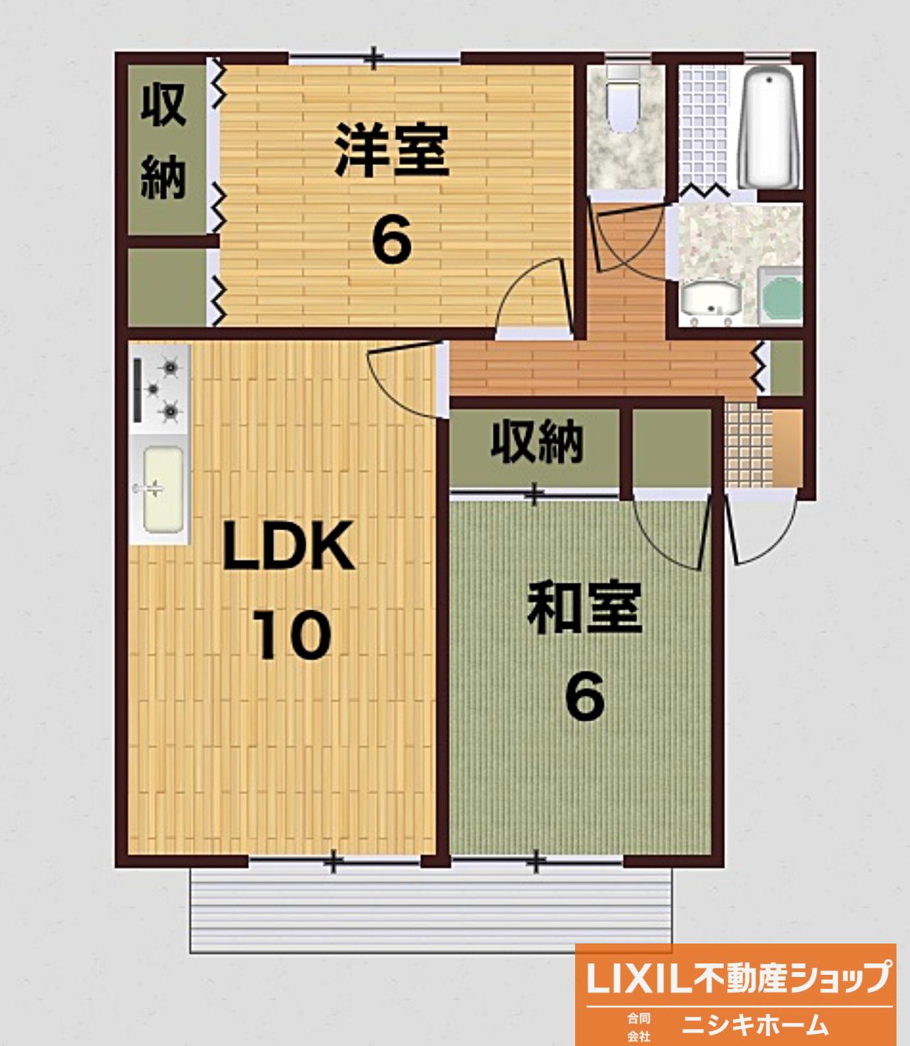 セジュール大原IIB(2LDK/2階)の間取り写真