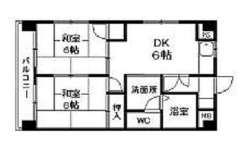 アルファーハイツ春日I(1LDK/2階)の間取り写真