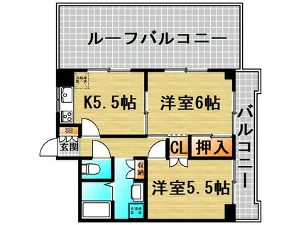 TAKお花茶屋(2K/6階)の間取り写真