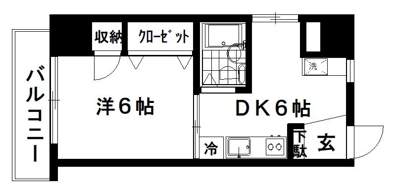 メゾン・ド・コスモ3(1DK/5階)の間取り写真