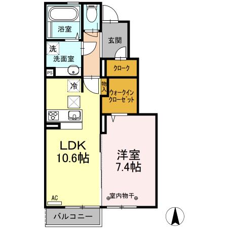 アネックスK(1LDK/1階)の間取り写真