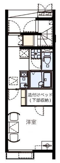 レオネクストグランドゥールパル(1K/1階)の間取り写真