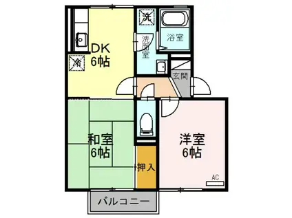 アーニマ・カーサ(2DK/2階)の間取り写真