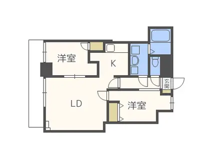 サムティタワーN26(2LDK/15階)の間取り写真