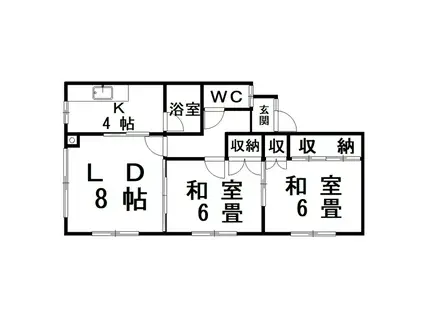 多田マンション(2LDK/1階)の間取り写真