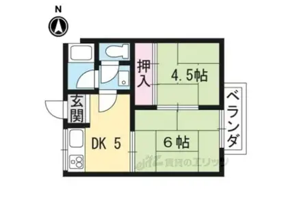 ハイツ野村(2DK/1階)の間取り写真