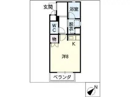 ドーム高峯(ワンルーム/3階)の間取り写真