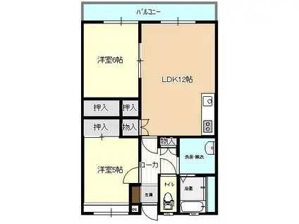 エポックミハル(2LDK/2階)の間取り写真