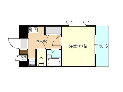 ホワイトパレス万年青(1K/2階)の間取り写真