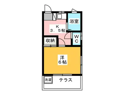 金子コーポ51号(1K/1階)の間取り写真